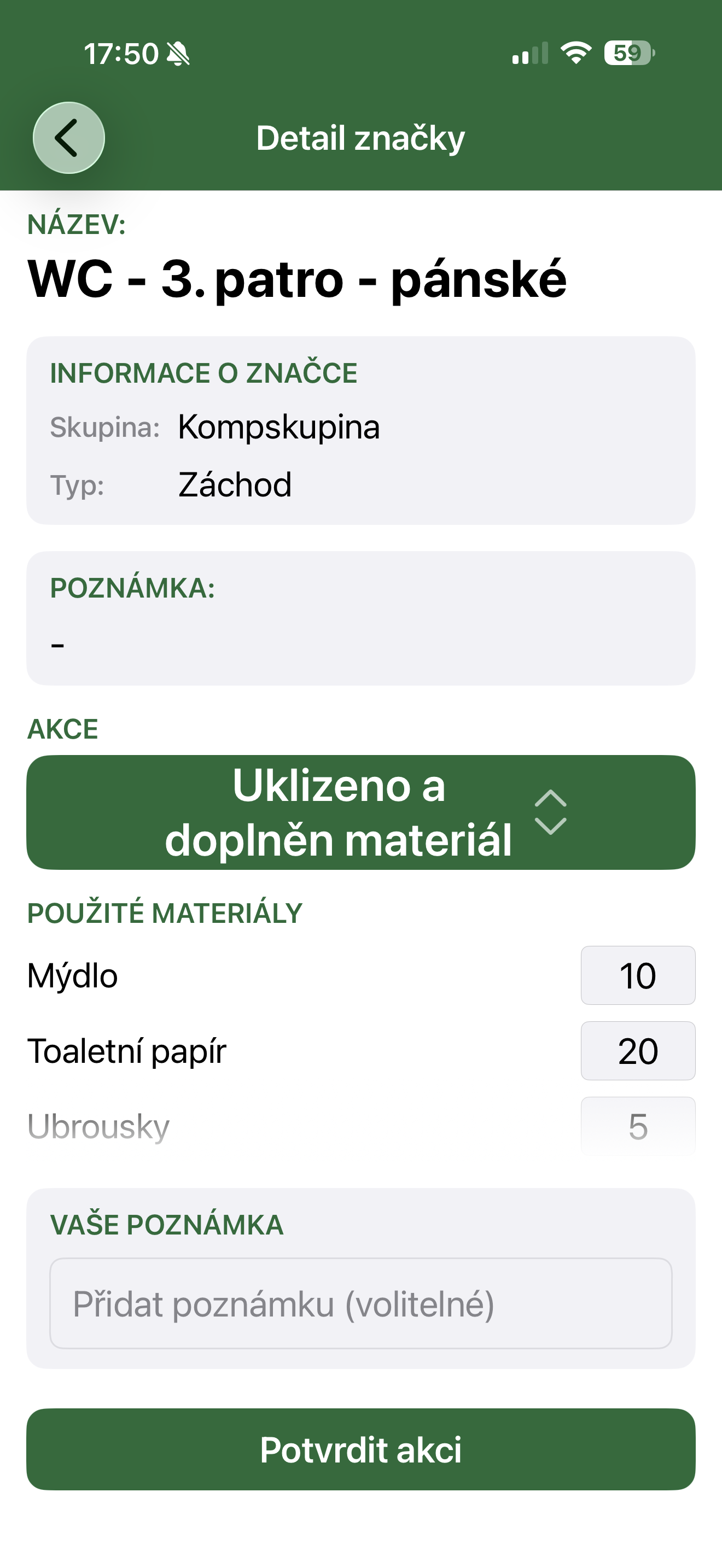 Detail značky